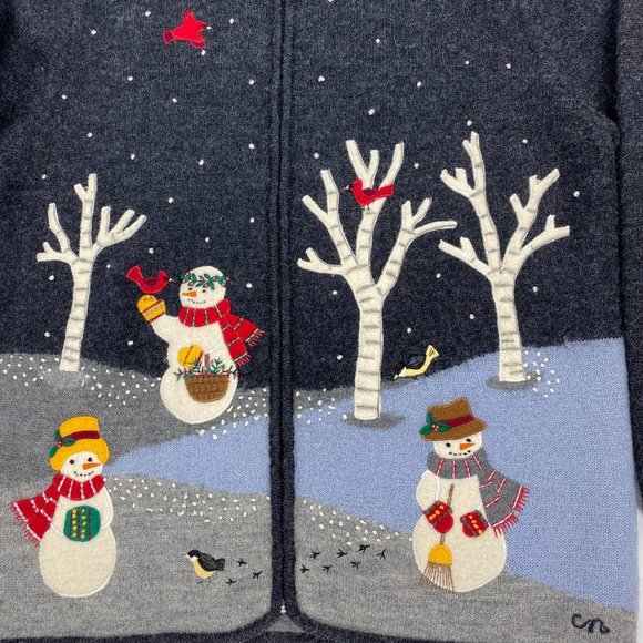 Claire Murray Vintage 100% Wool Christmas Cardigan - Picture 3 of 10